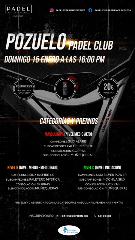 Torneo DOMINGO 15 ENERO & POZUELO PADEL CLUB