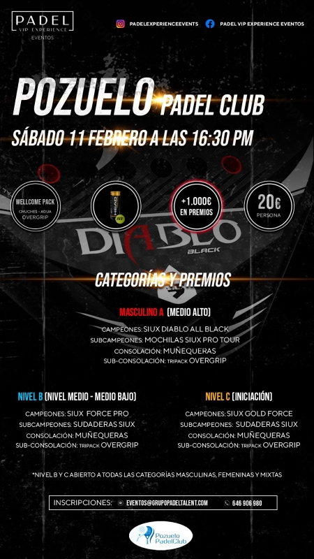 Torneo SABADO 11 FEBRERO & POZUELO PADEL CLUB