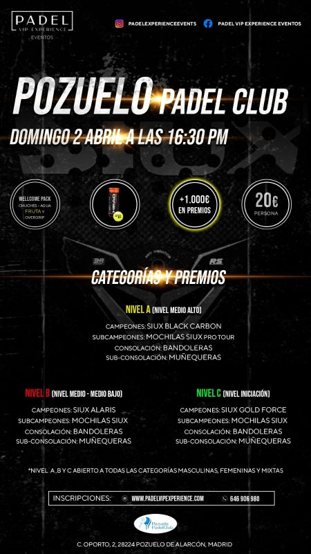 Torneo DOMINGO 2 ABRIL & POZUELO PADEL CLUB