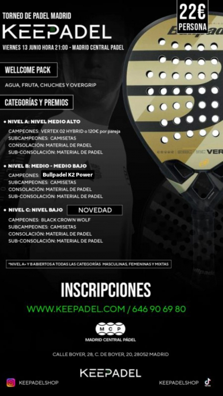 Apúntate a TORNEO KEEPADEL VIERNES 13 JUNIO & MADRID CENTRAL PADEL
