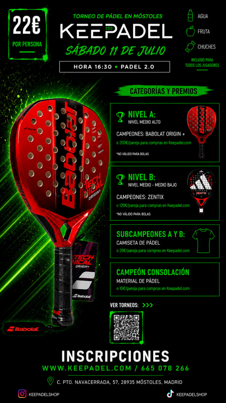Apúntate a TORNEO KEEPADEL SÁBADO 11 JULIO & PADEL 2.0