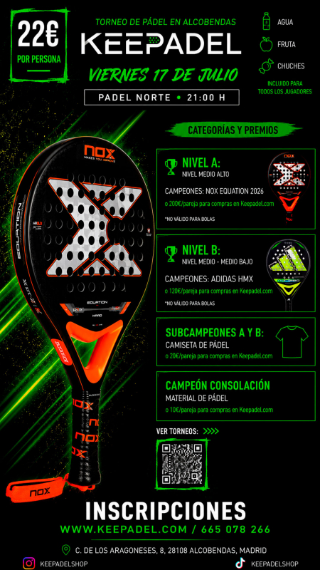 Apúntate a TORNEO KEEPADEL VIERNES 17 JULIO & PADEL NORTE
