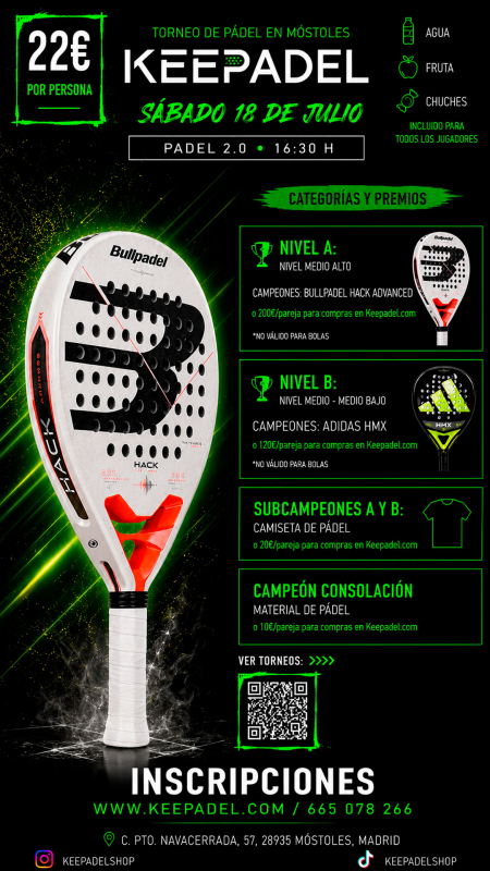 Apúntate a TORNEO KEEPADEL SÁBADO 18 JULIO & PADEL 2.0