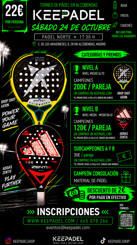 Apúntate a TORNEO KEEPADEL SÁBADO 24 OCTUBRE & PADEL NORTE